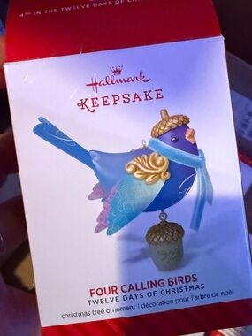 Hallmark Blue and Purple Four Calling Birds Keepsake Ornament